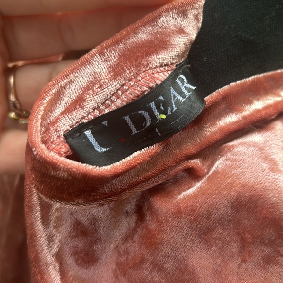 Vintage Coral Pink Velvet Velour Top - Picture 5 of 5